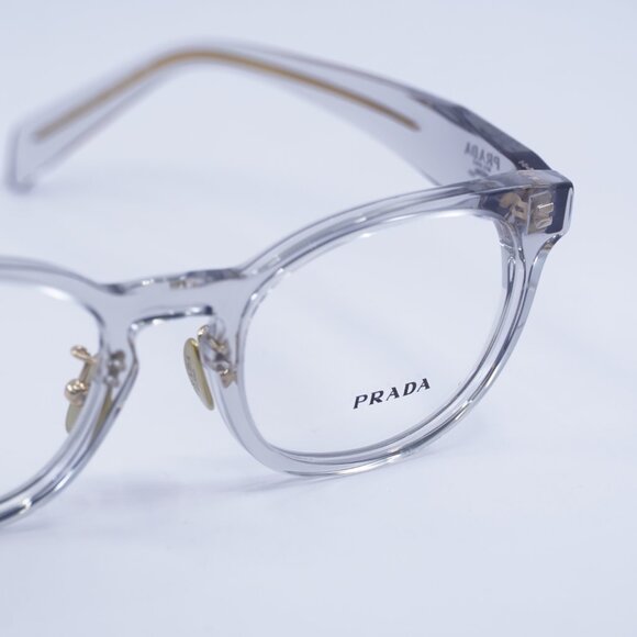 Prada PRB06VD 12R1O1 Eyeglasses Transparent Grey 50mm Cat Eye Frame - Picture 2 of 10